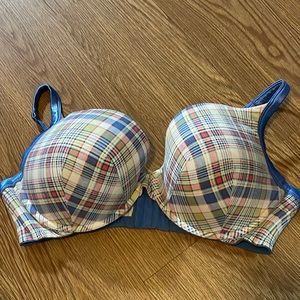 Plaid boost plunge bra by Cacique